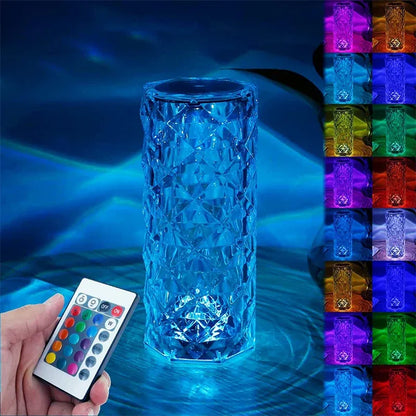 3/16 Colour LED Crystal Table Lamp-Rechargeable