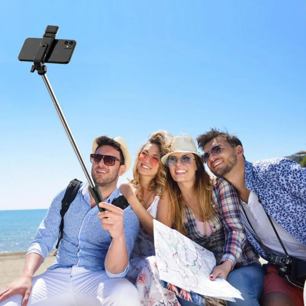 Bluetooth Wireless Selfie Stick Tripod Extendable With Flash Light-3 Feet